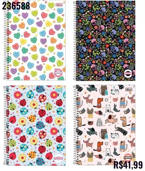 CADERNO TILIBRA PEPPER 20 MATERIAS FEM